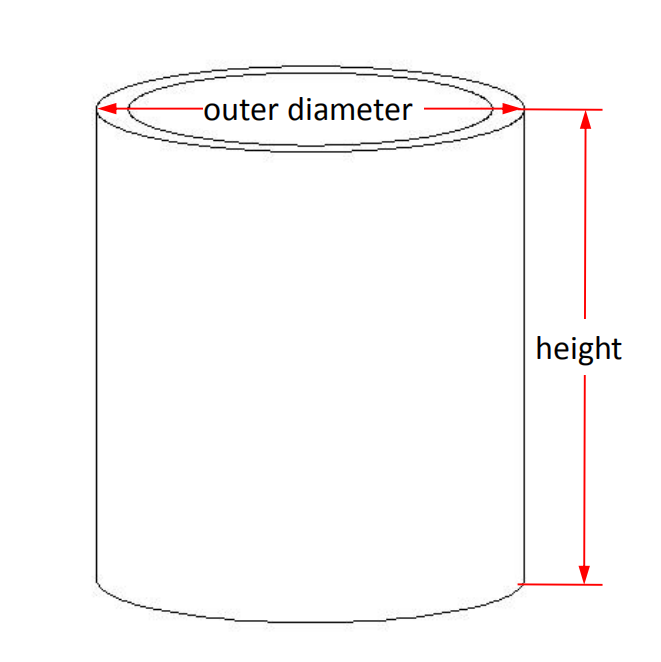 圆柱形氧化铝坩埚尺寸详图